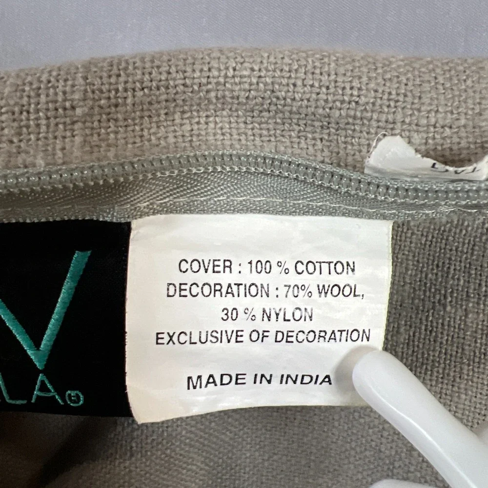 Villa Cushion Cover Standard Multicolor Geometric Embroidered Cotton Square